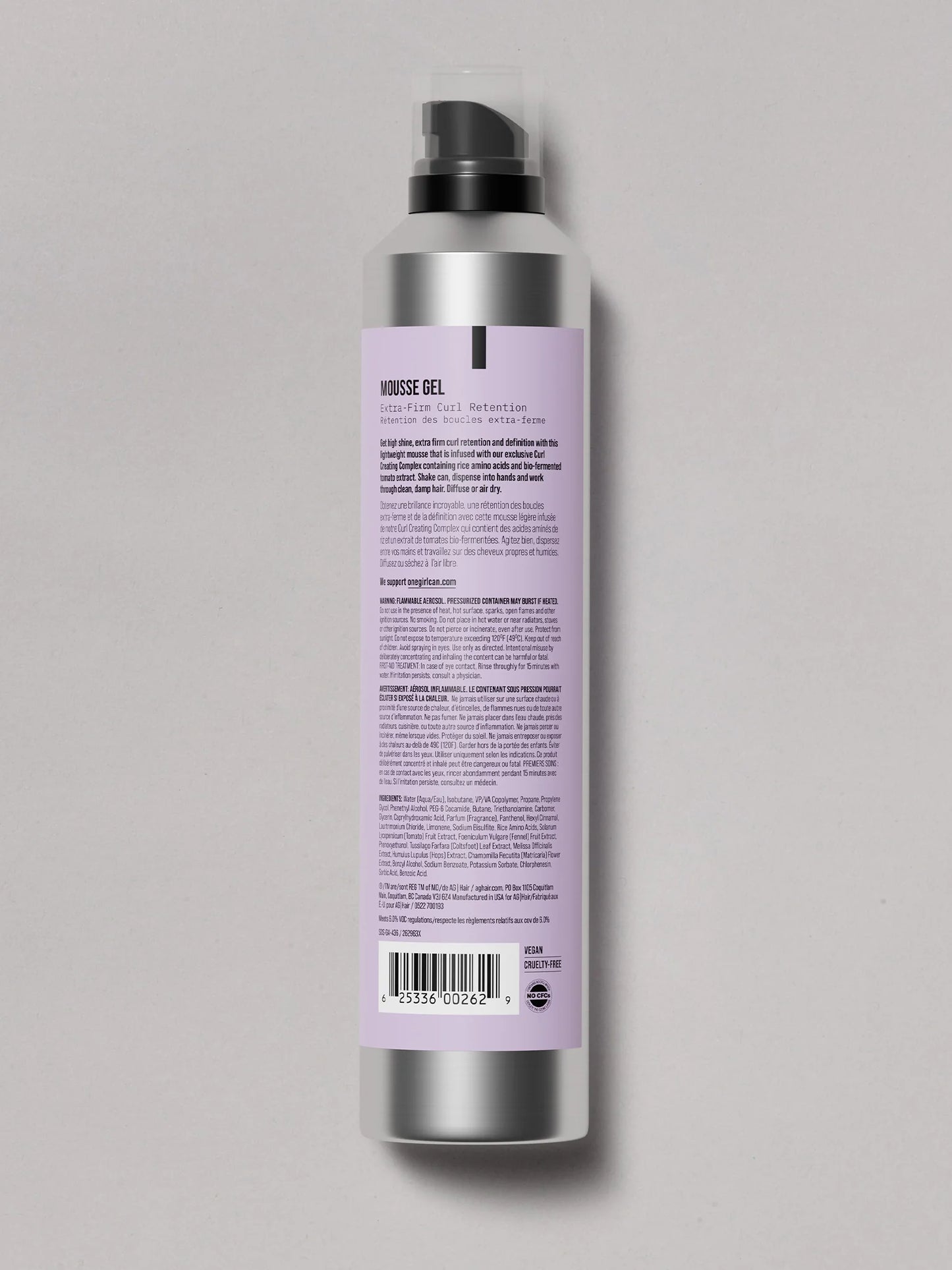 AG Mousse Gel Ingredients