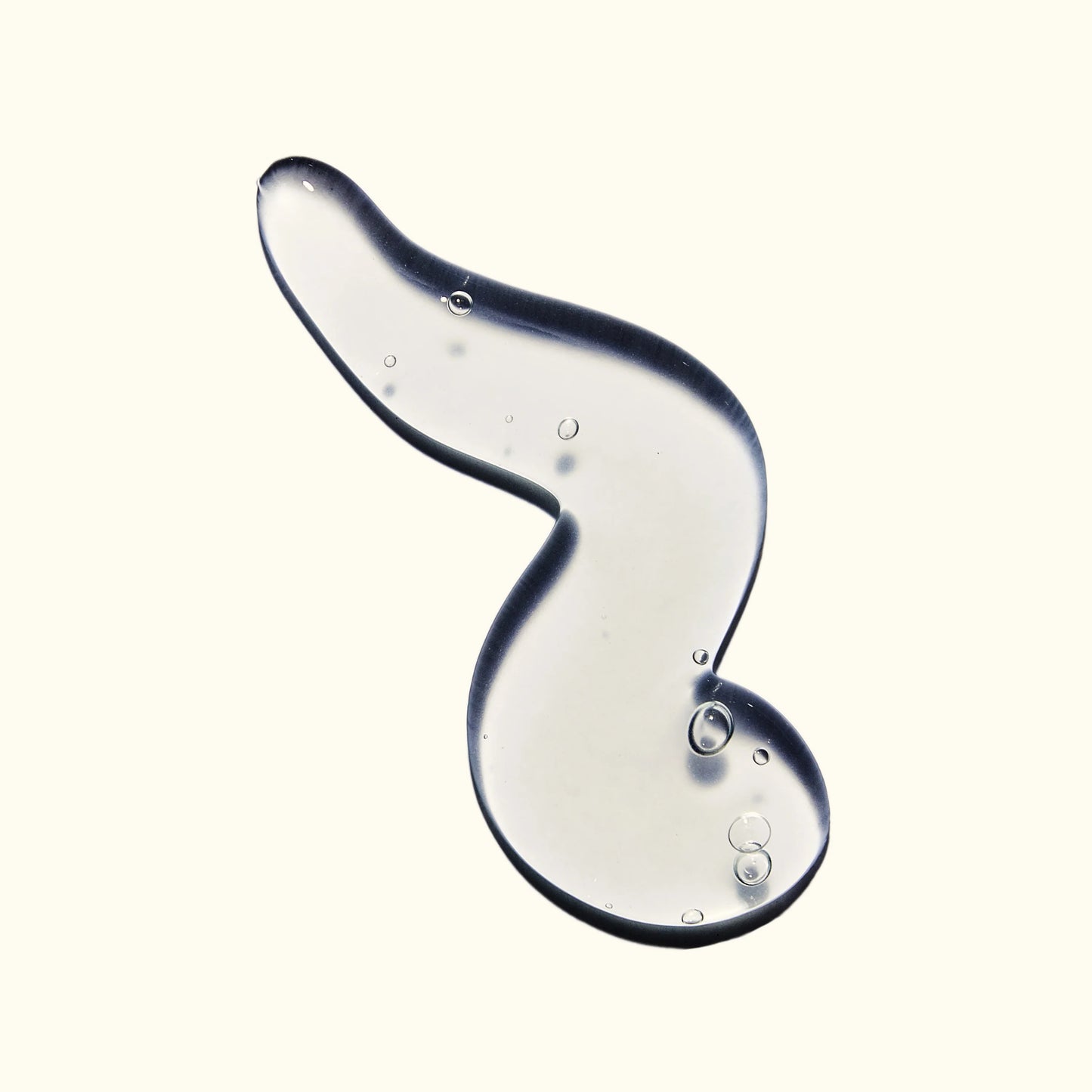 Clear plastic object with blue rim on a white background