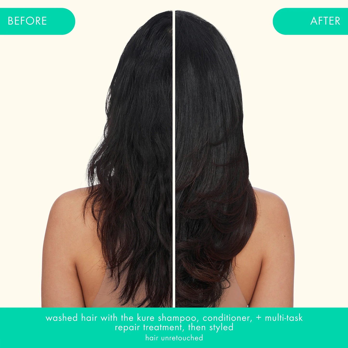 Amika The Kure Bond Repair Conditioner Before After