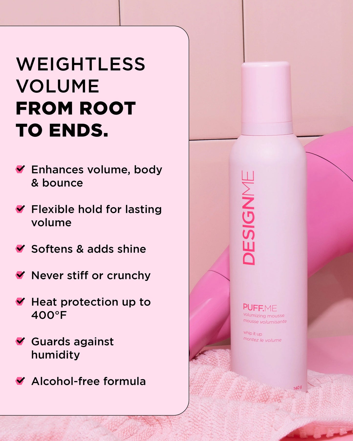 DesignMe PuffMe Volumizing Mousse Benefits
