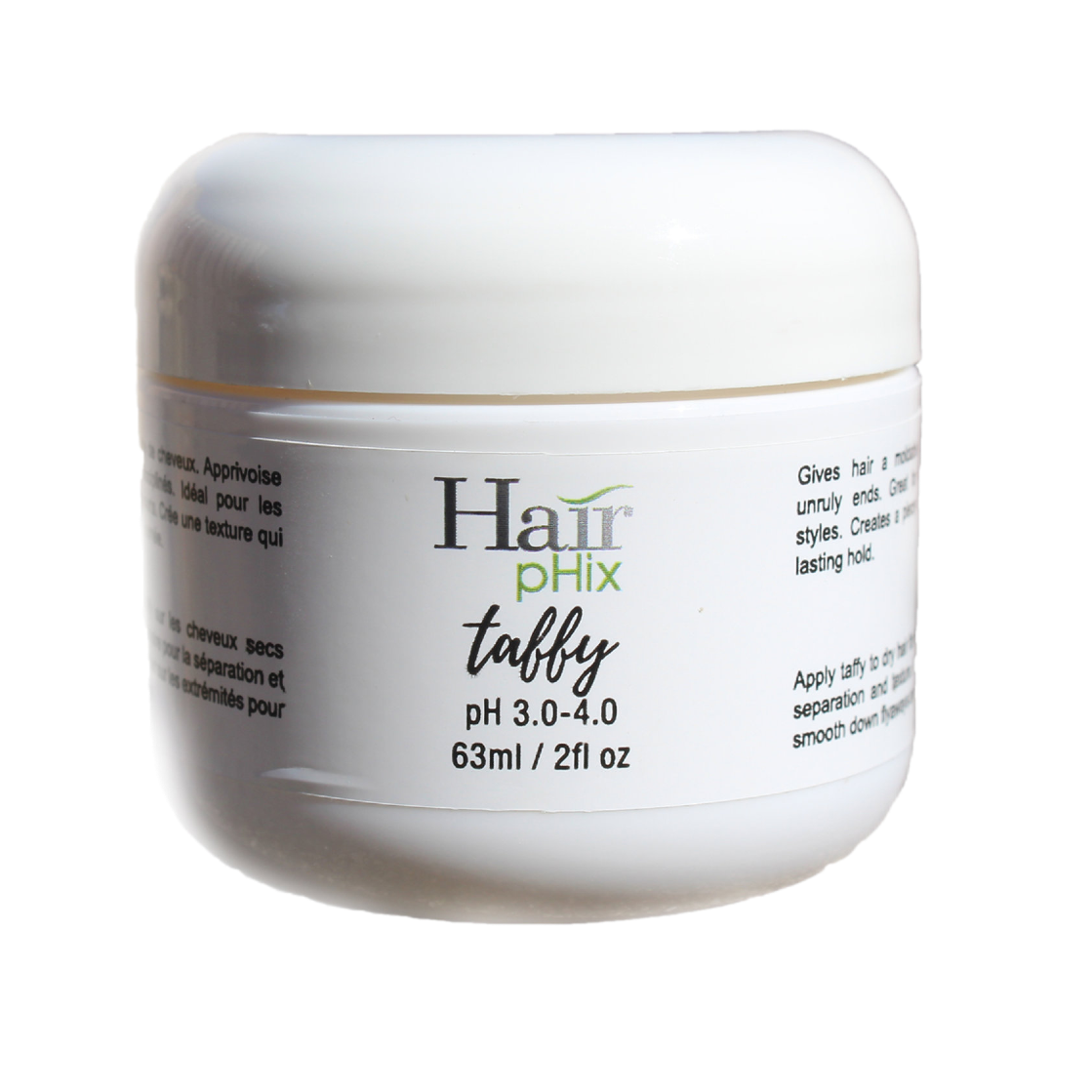 Jar of Hair pHlix taffy on a white background