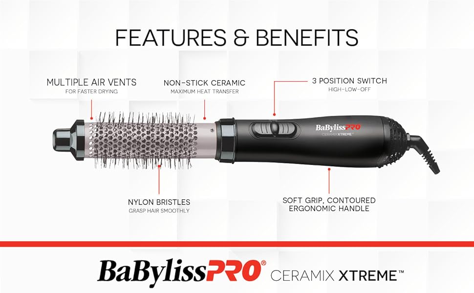 BaBylissPRO Ceramix Xtreme 1-1/4" Hot Air Brush BAB21000NC