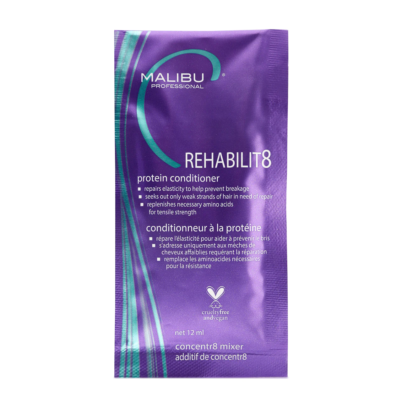 Malibu C Rehabilit8 Protein Conditioner Packet, 12ml