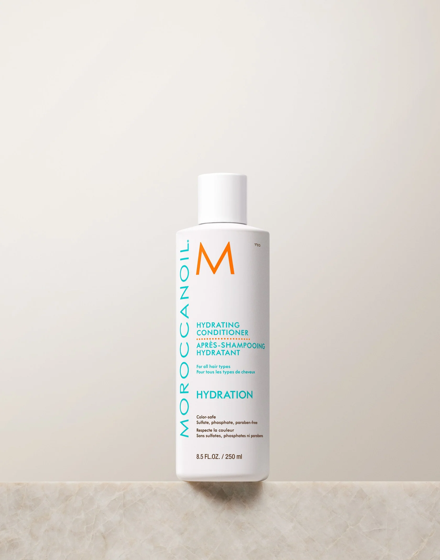 Moroccanoil hydrating conditioner bottle on a light background