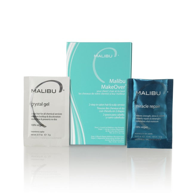 Malibu hair care products including crystal gel and Miracle Repair