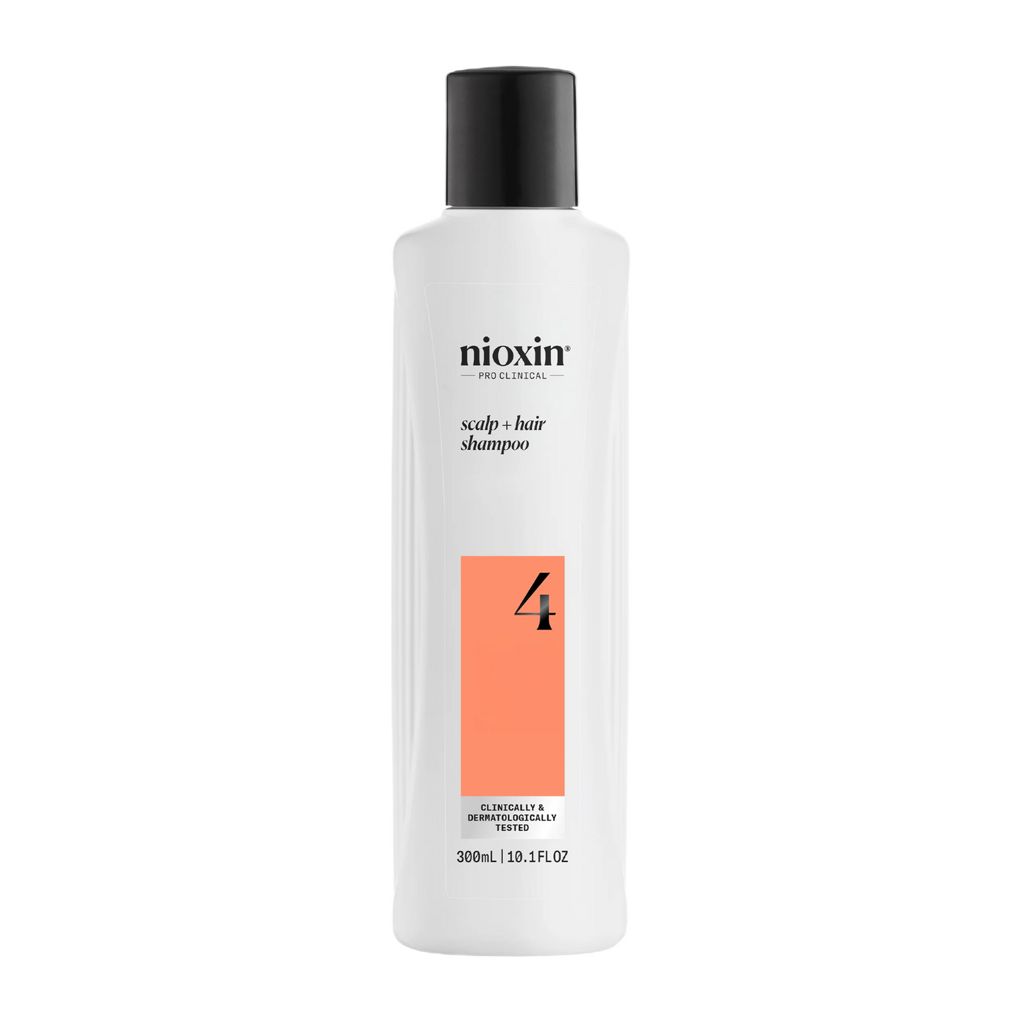 Nioxin shampoo bottle on a white background