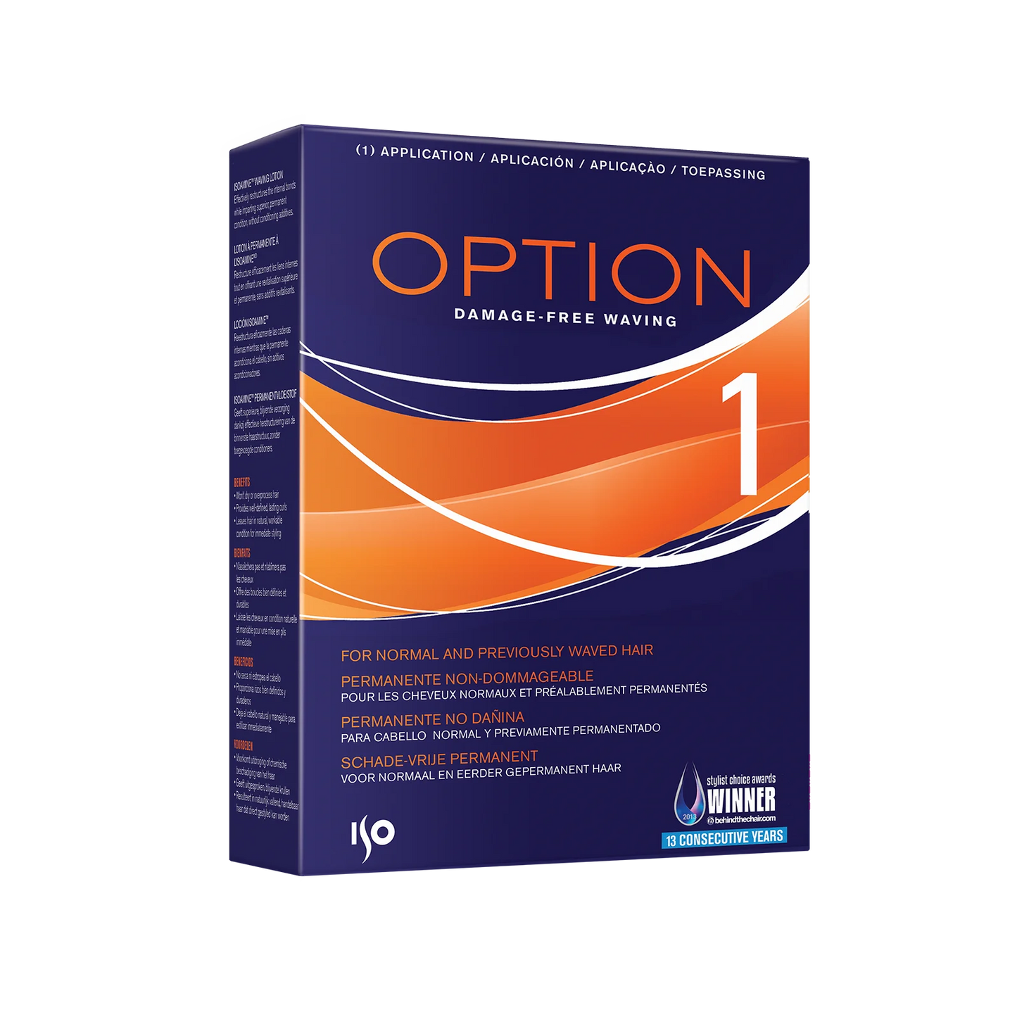 ISO Option 1 Perm Kit Damage-Free Waving - For normal & previously waved hair (1 Application)
