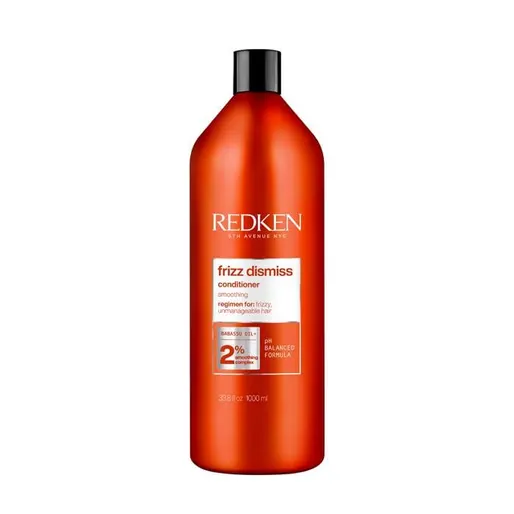 Redken frizz dismiss conditioner bottle on a white background