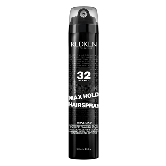 Redken hairspray bottle on a white background