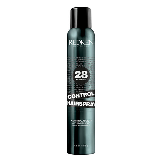 Redken hairspray bottle on a white background