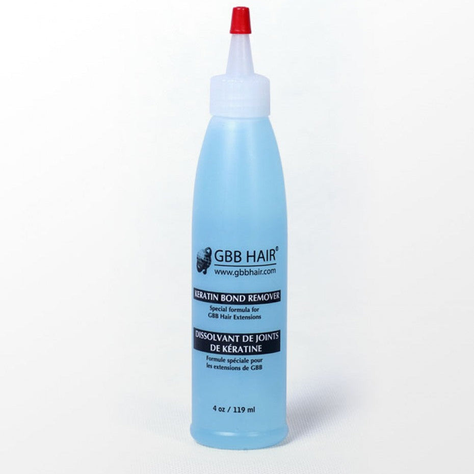 Bottle of GBB Hair Keratin Bond Remover on a white background