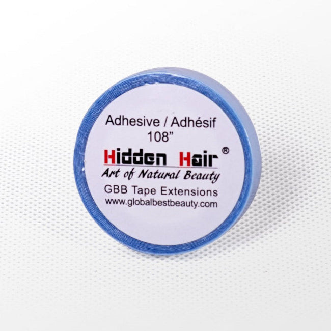 Roll of adhesive with 'Hidden Hair' branding on a white background