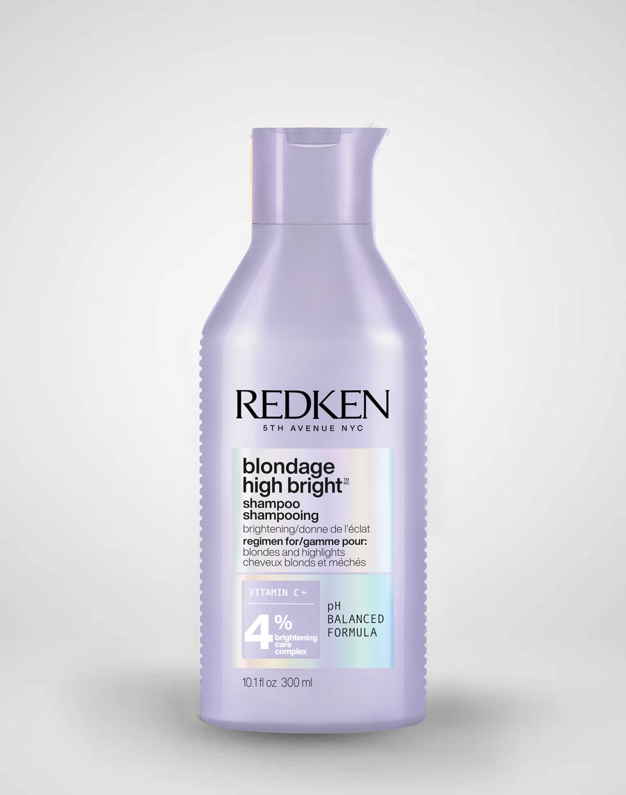 Redken Blondage High Bright shampoo bottle on a white background