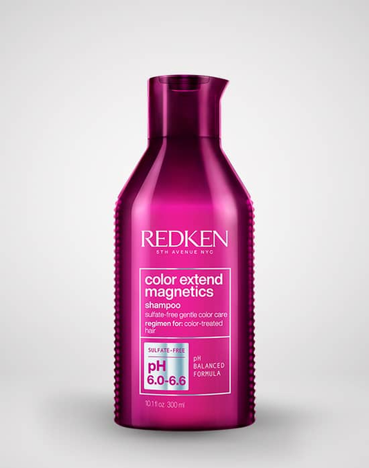 Redken Color Extend Magnetics shampoo bottle on a white background