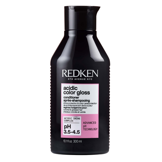 Redken acidic color gloss conditioner bottle on a white background