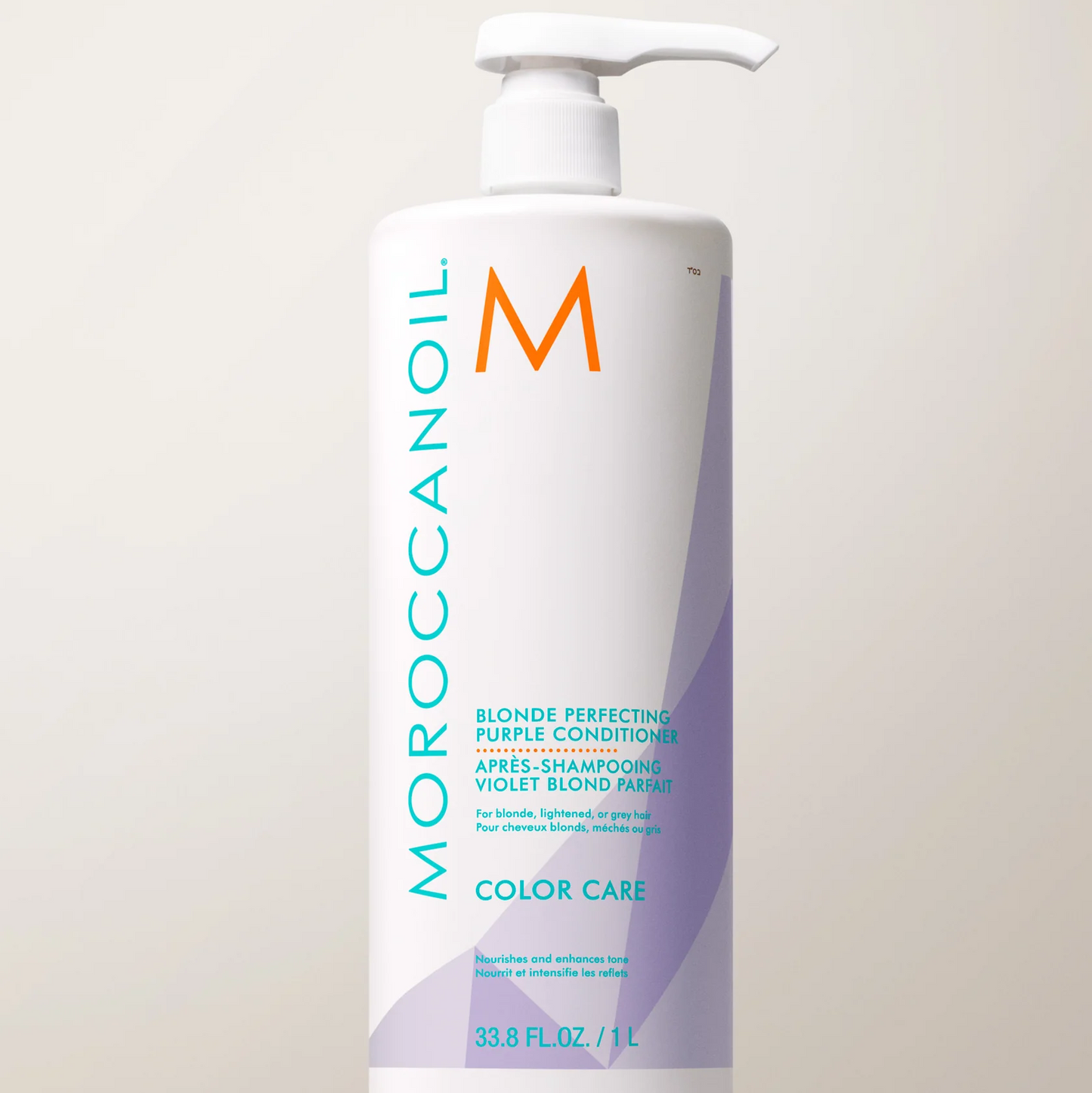 Moroccanoil hair care product bottle on a light background