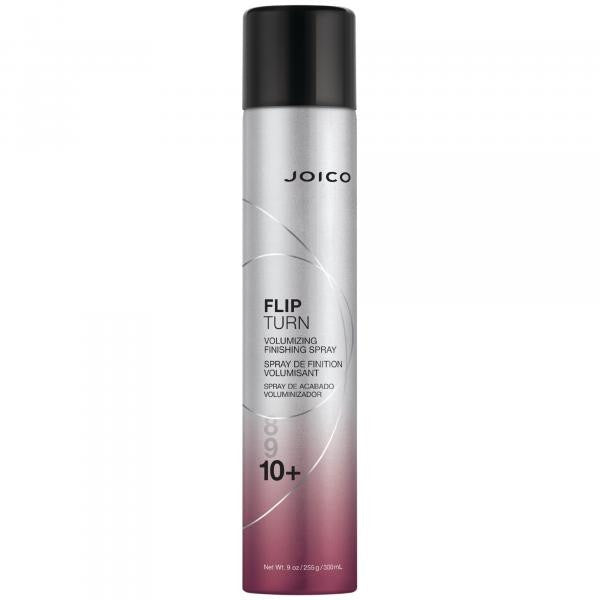 Joico Flip Turn volumizing hair spray bottle on a white background