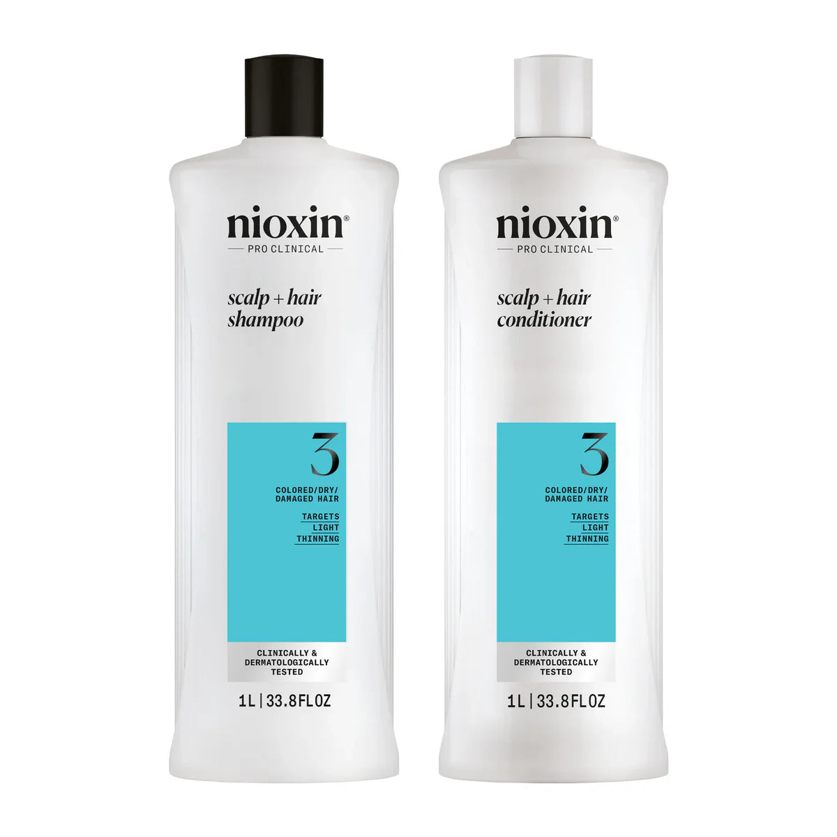 Nioxin System 3 shampoo and conditioner lotre duo Light thinning colored hair