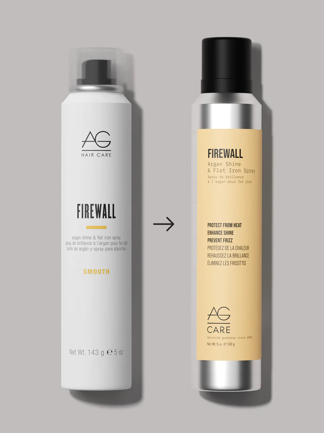 AG Firewall Argan Shine & Flat Iron Spray Old New 143g