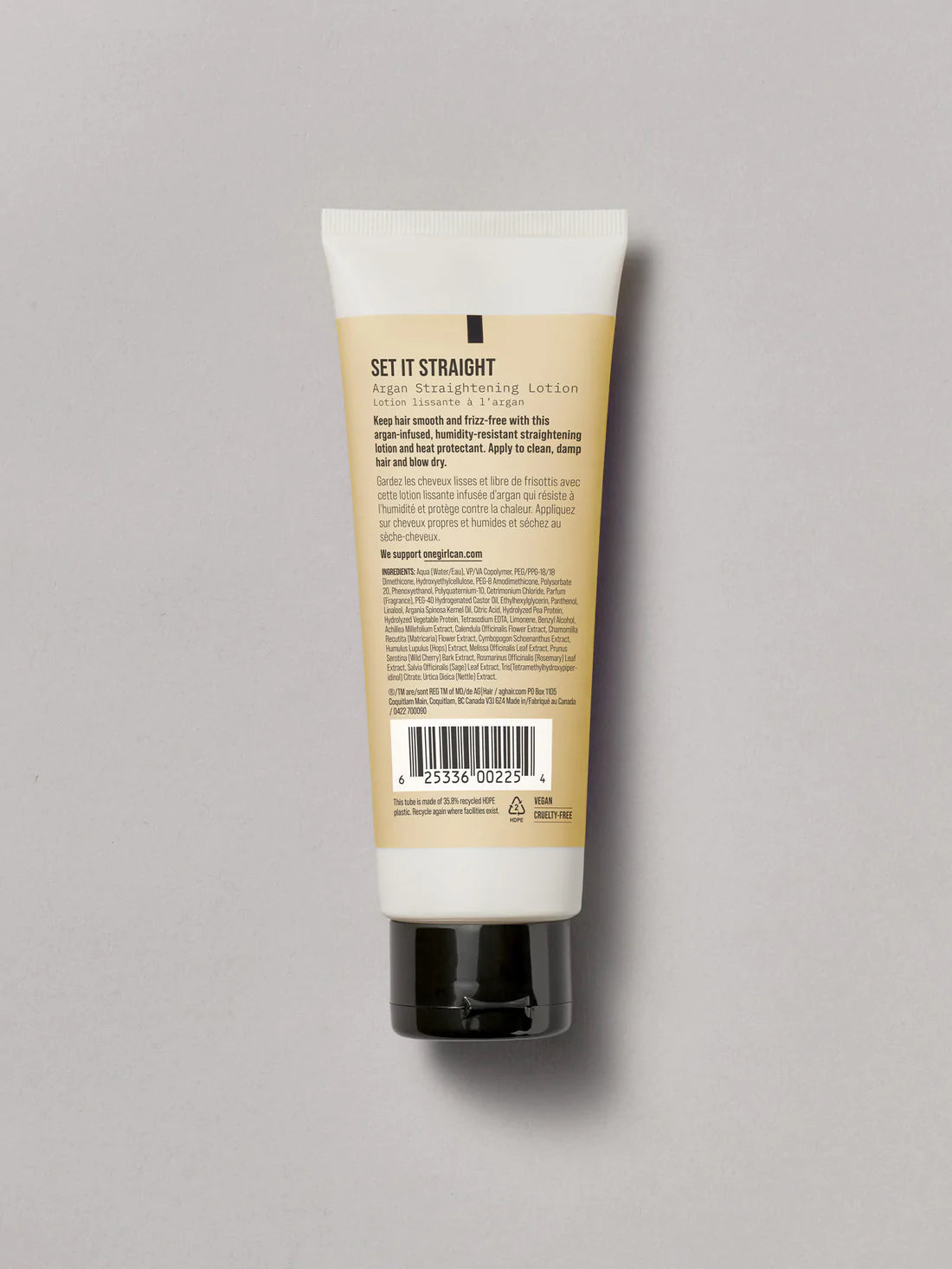 AG Set It Straight Ingredients 148ml