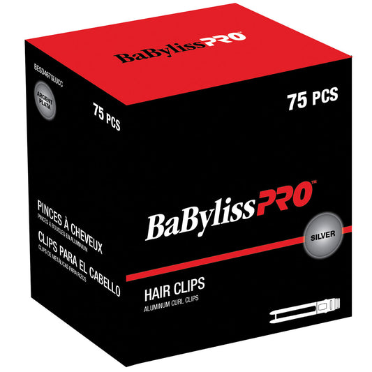 BaBylissPro Aluminum Curl Clips, 75/Box