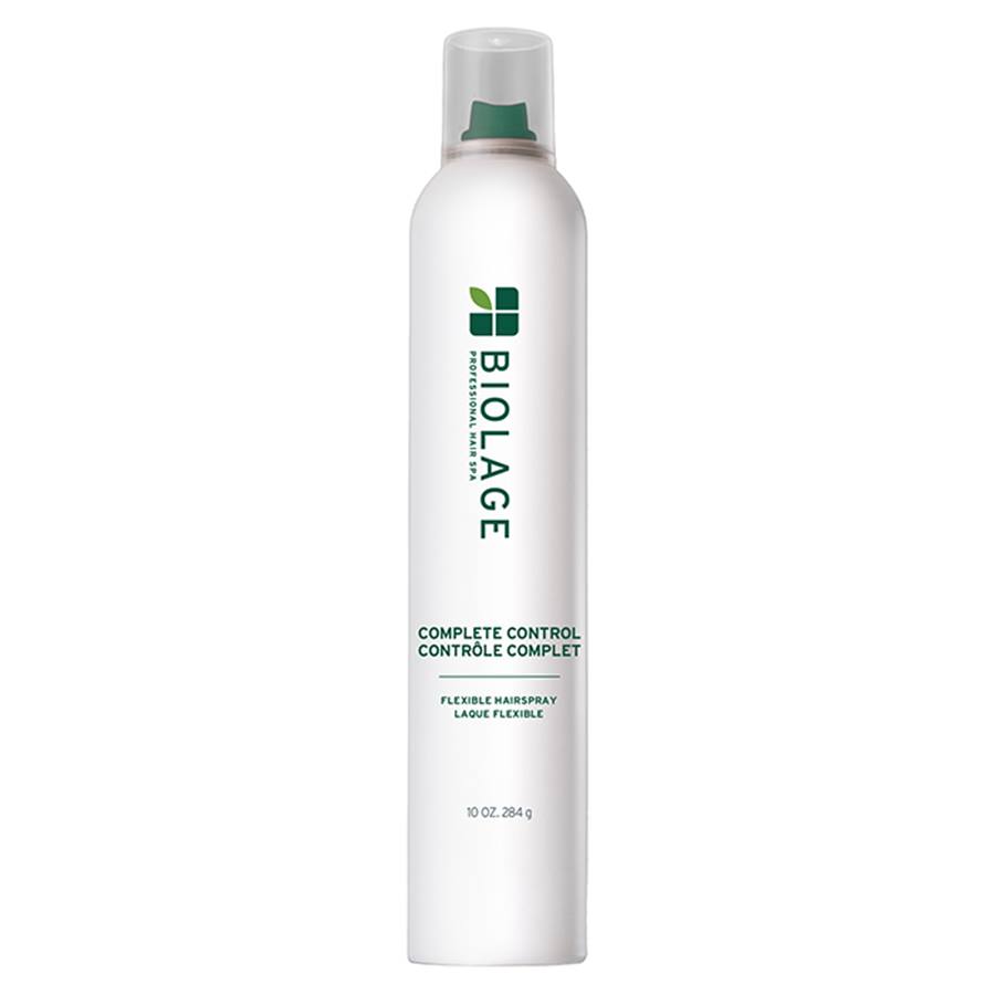 BIOLAGE Complete control hair spray bottle on a white background
