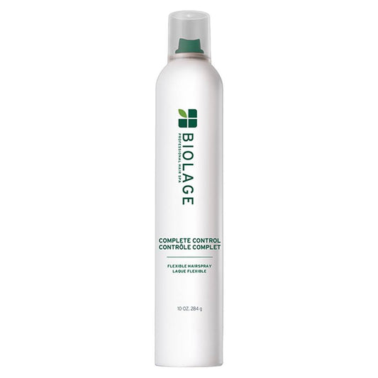 BIOLAGE Complete control hair spray bottle on a white background