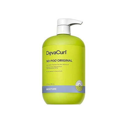 DevaCurl No-Poo Original | Zero Lather Cleanser for Medium to Coarse Curls