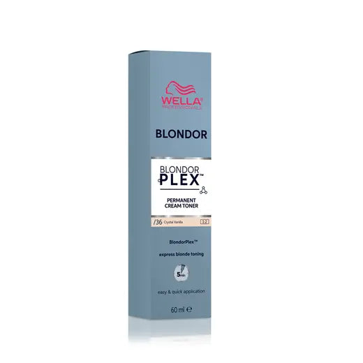 Wella Blondor Plex hair toner packaging on a white background 36 Crystal Vanilla