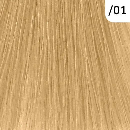 Close-up of blonde hair color swatch labeled '/01'