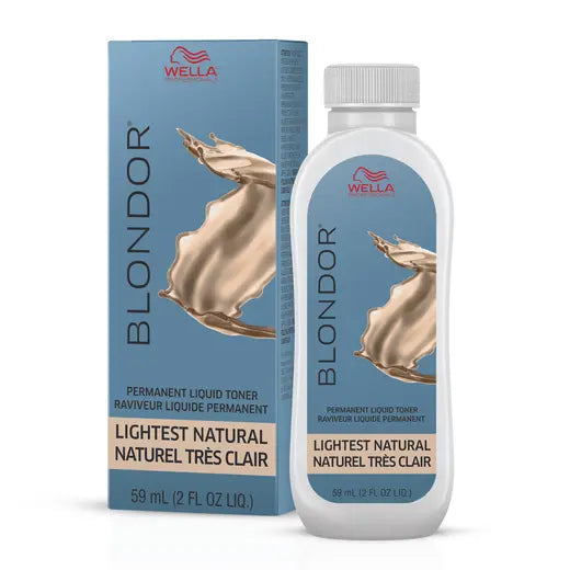 Wella Blondor hair toner bottle 03 lightest natural and packaging on a white background