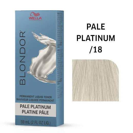 Wella Blondor hair color box for Pale Platinum shade on a white background