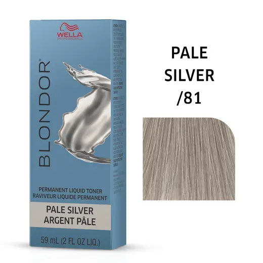 Wella Blondor hair color box for pale silver hair on a white background