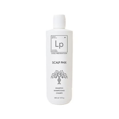 Shampoo bottle labeled 'Scalp Phix' on a white background