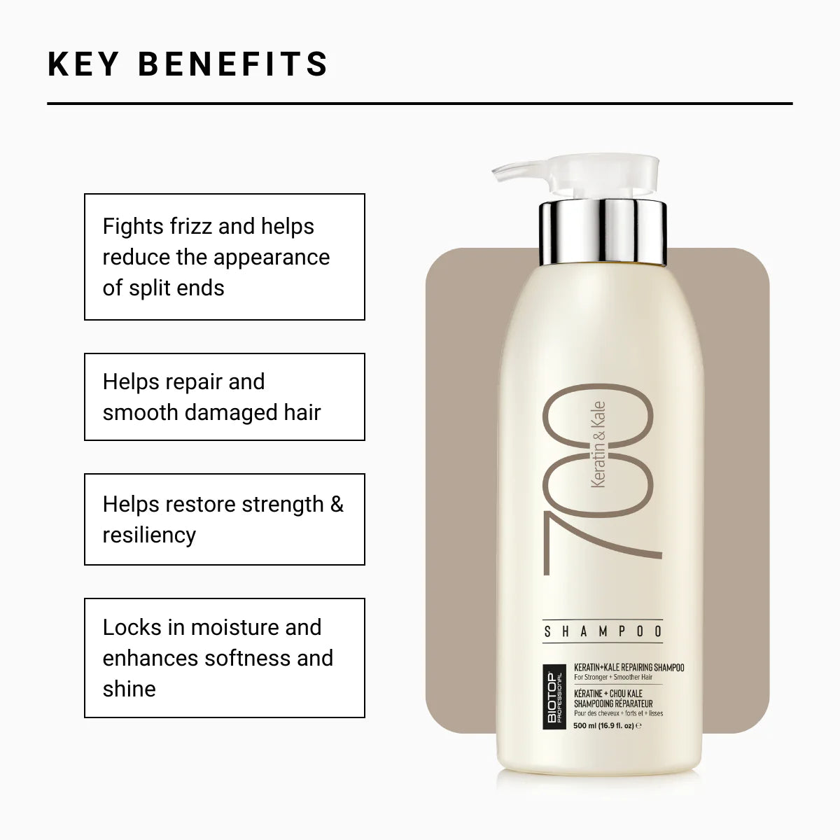 Biotop 700 Shampoo Keratin Kale benefits