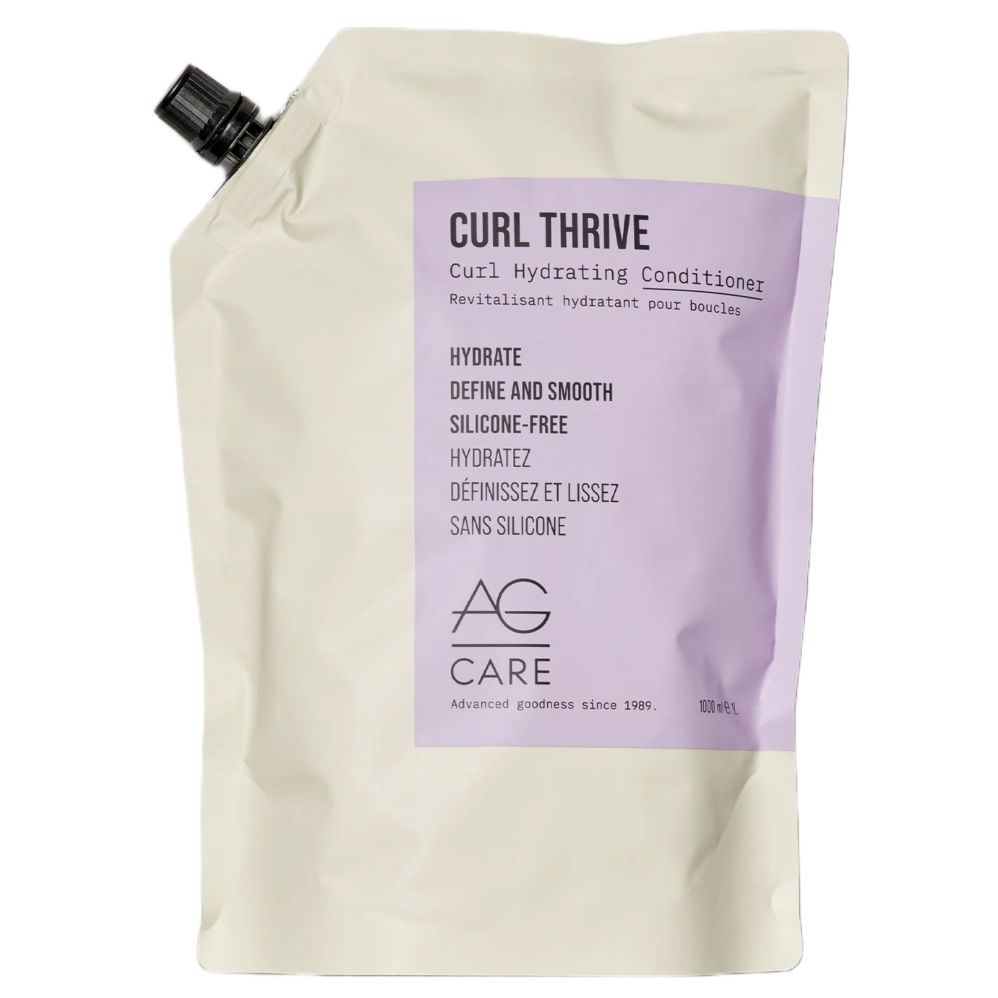 AG Care Curl Thrive conditioner pouch on a white background