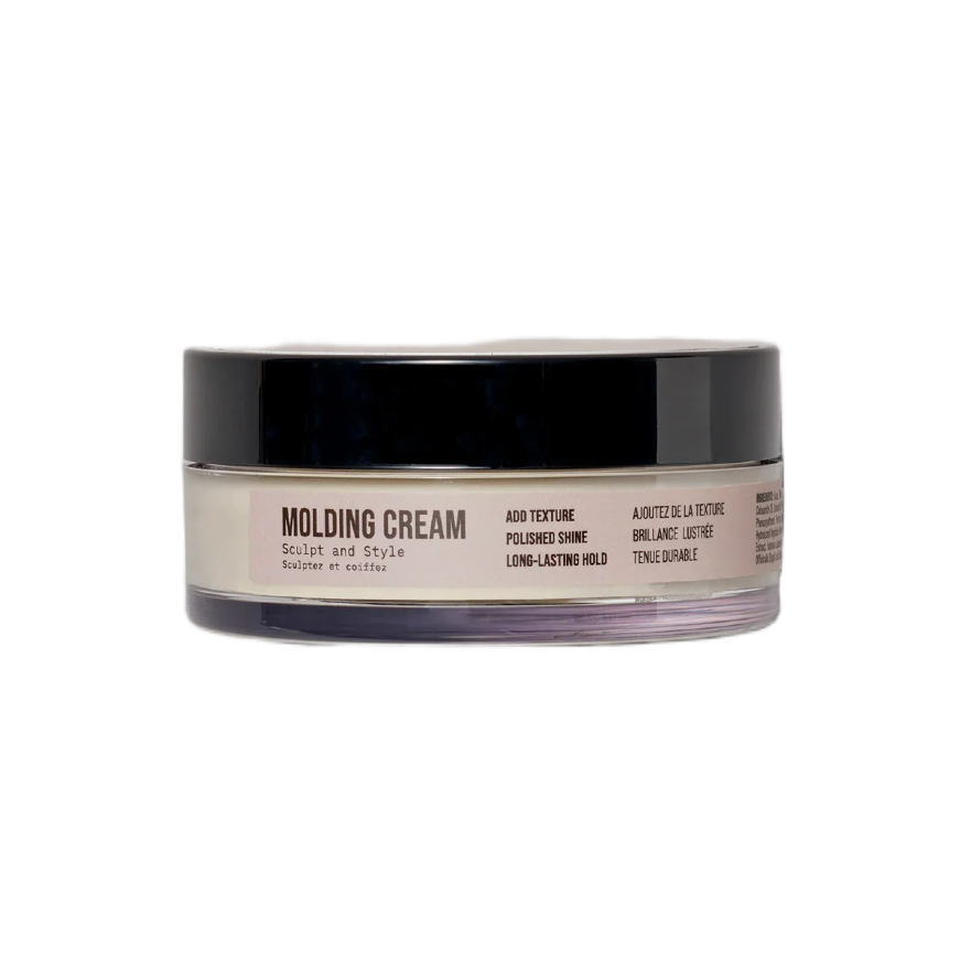 Jar of molding cream on a white background
