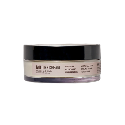 Jar of molding cream on a white background