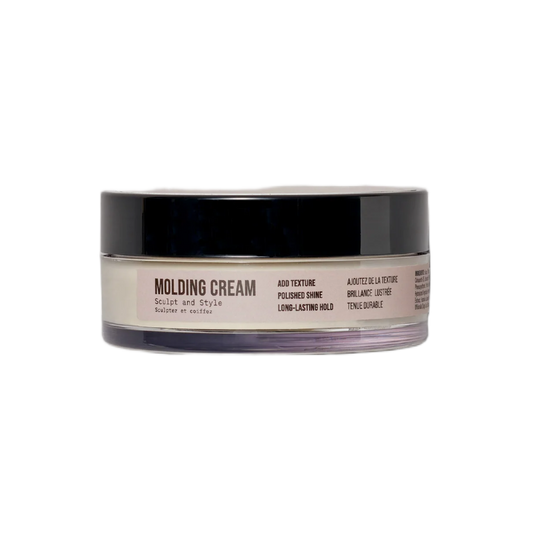Jar of molding cream on a white background
