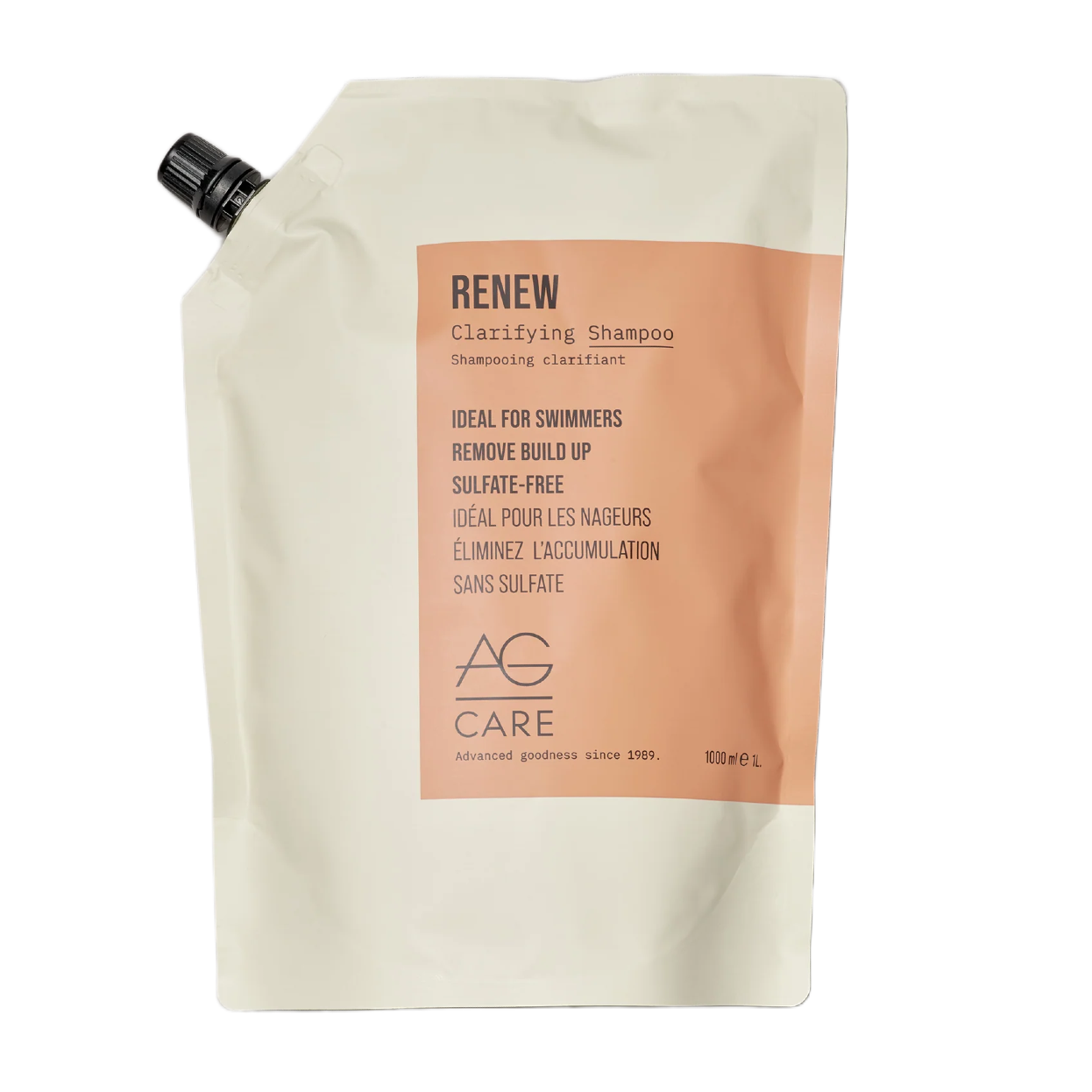 AG Care Renew Clarifying Shampoo pouch on a white background