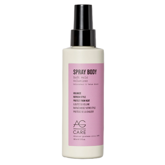 Spray bottle with pink label on a white background
