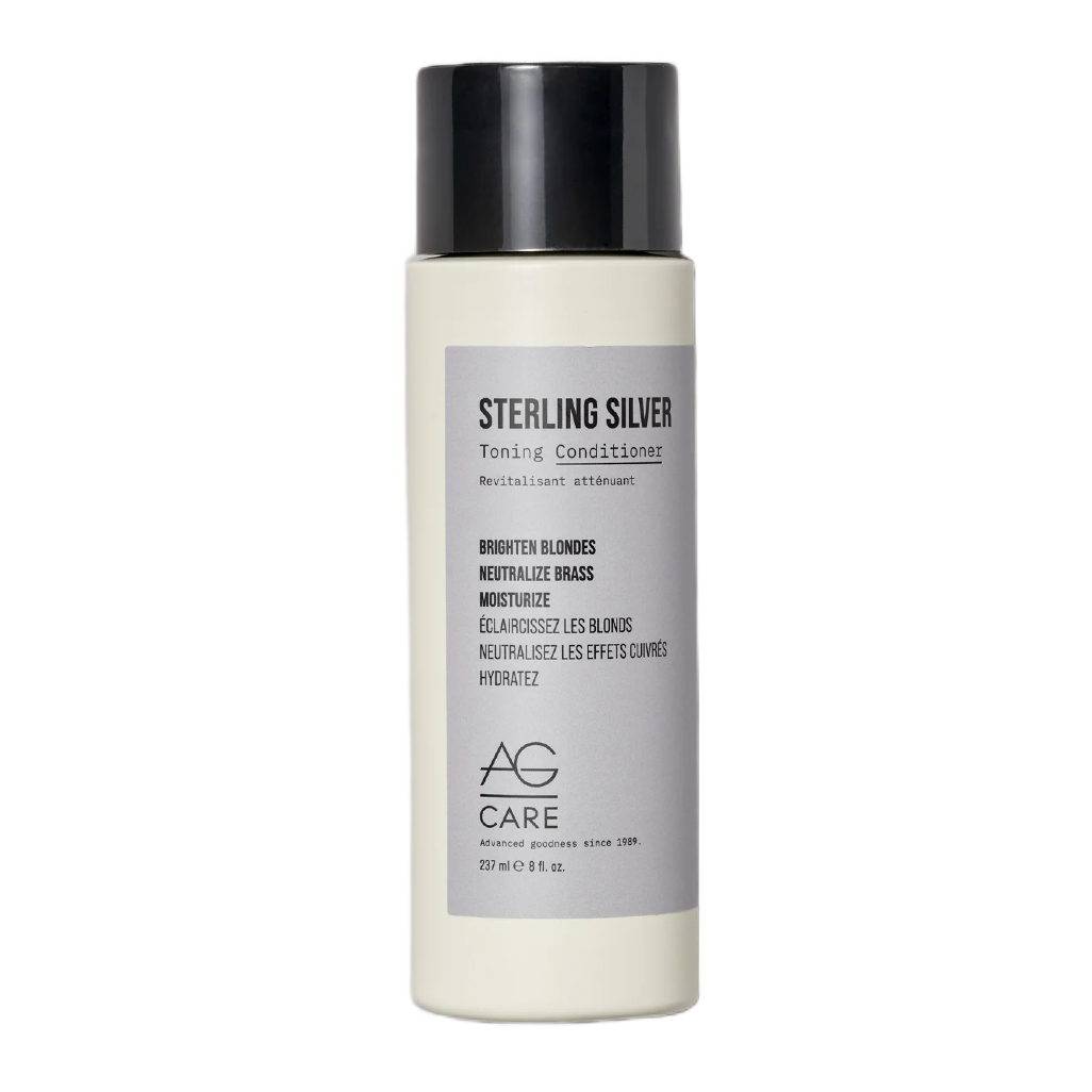 Bottle of AG Care Sterling Silver Toning Conditioner on a white background