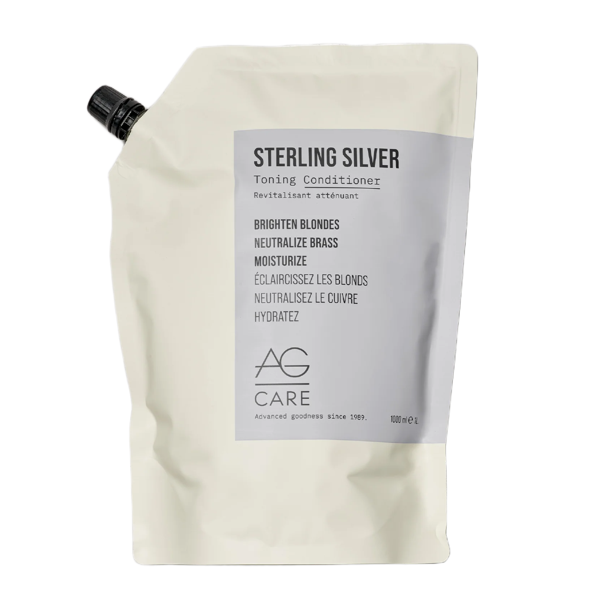 AG Care Sterling Silver toning conditioner pouch on a white background