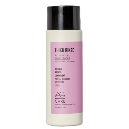 Bottle of AG Care Thikk Rinse on a white background