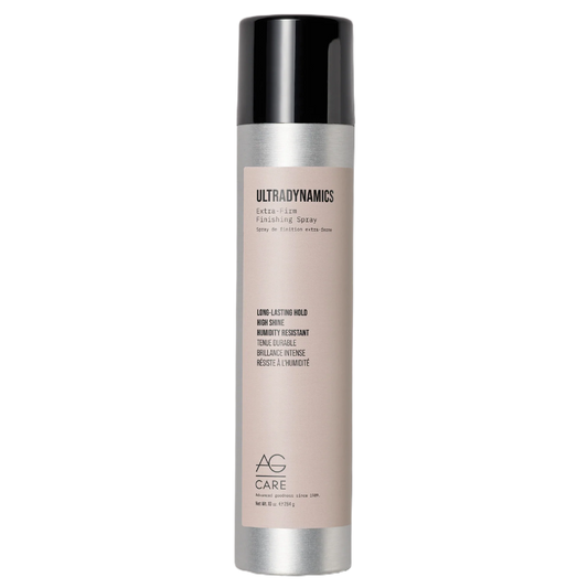 Ultradynamics hair spray bottle on a white background