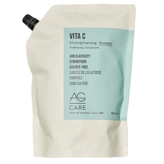 Vita C Strengthening Shampoo packaging with AG Care branding on a white background