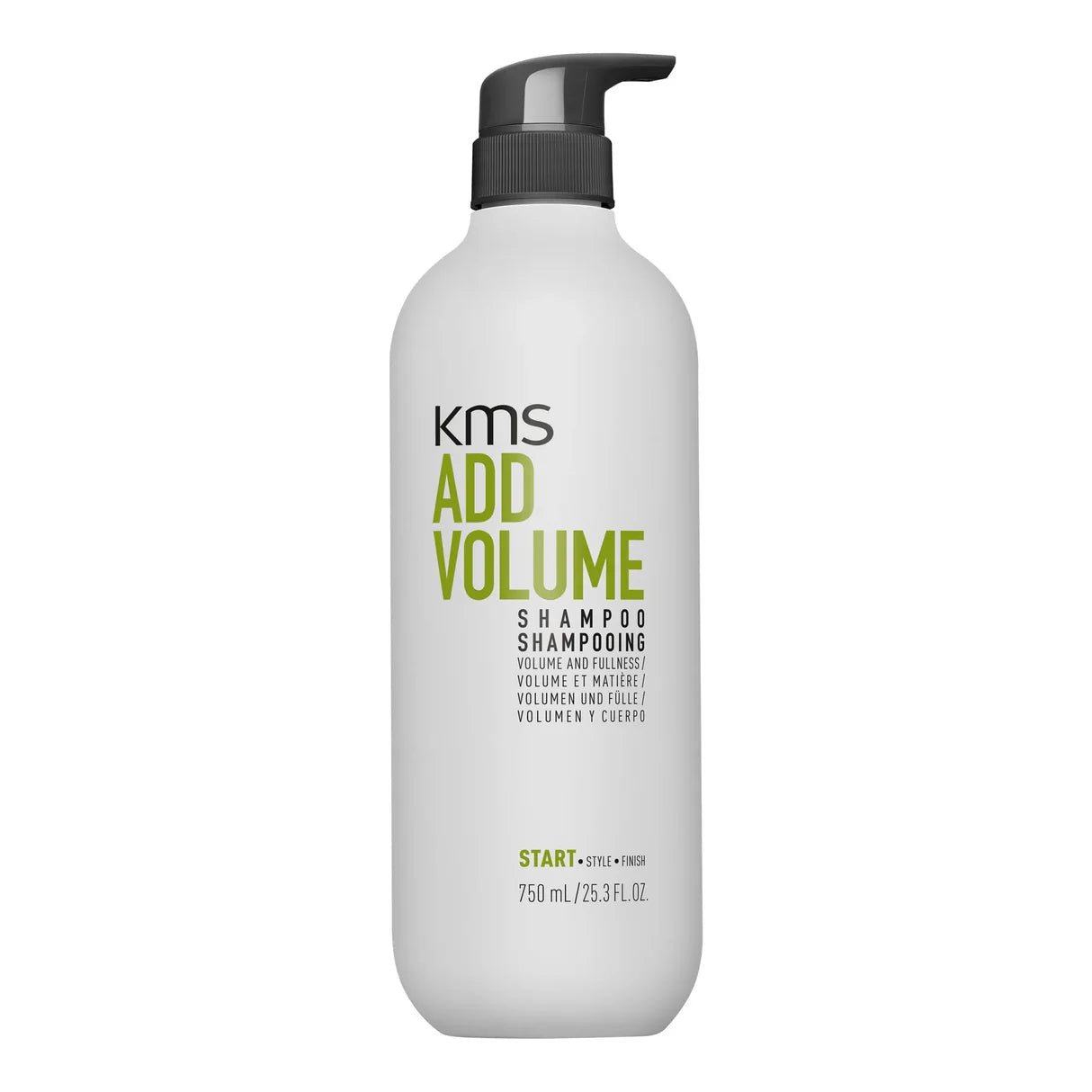 KMS Add Volume shampoo 750ml bottle on a white background