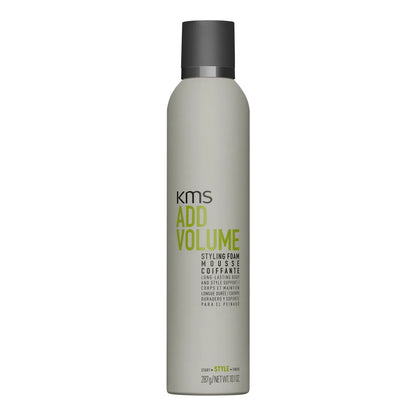 KMS Add Volume styling foam bottle on a white background