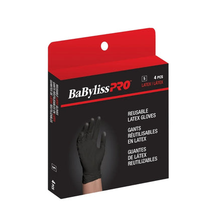 BaBylissPro reusable latex gloves packaging on a white background