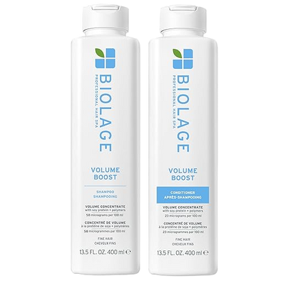 Two Biolage Volume Boost shampoo bottles on a white background